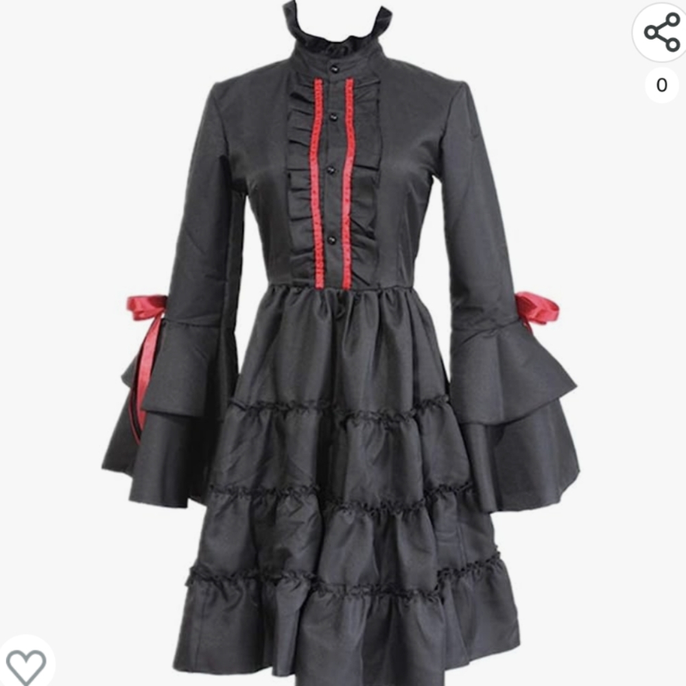 Anime K Anna Kushina Gothic Lolita Black Cosplay Dress